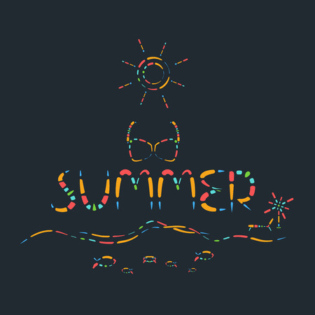 Abstract summer time colorful creative poster style vectorのイラスト素材
