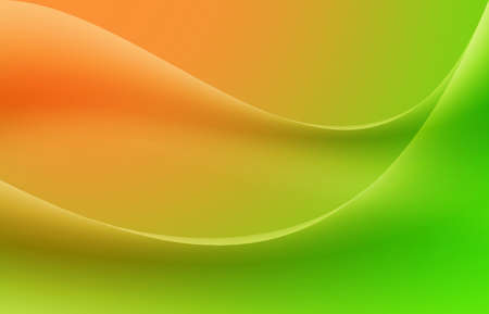 Orange and green gradient or shadow abstract science background with curved pattern graphic.Wave flow shape design create decoration screen.の写真素材