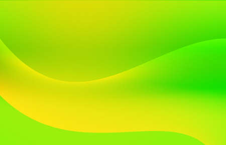 Yellow and green gradient or shadow abstract science background with curved pattern graphic.Wave flow shape design create decoration screen.の写真素材