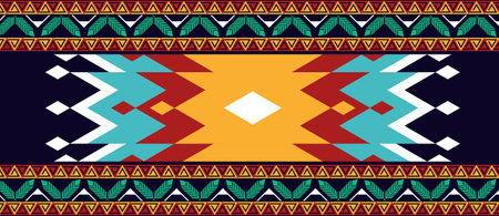 Abstract ethnic geometric pattern design for background wallpaper.Mexican,American,African or Indian tribeStyle.Textlie art geometric creative graphic fashion fabric decoration.の写真素材