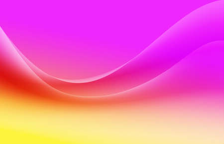 Pink and yellow gradient or shadow abstract science background with curved pattern graphic.Wave flow shape design create decoration screen.の写真素材
