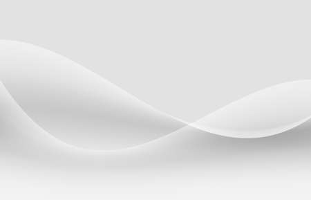 Light white grey gradient or shadow abstract background with curved pattern graphic.Wave flow shape design create decoration screen.の写真素材