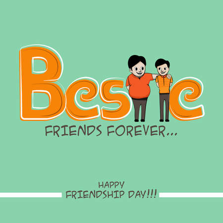 Friendship Day Typography Vector.
Word of Bestie Creates Two Best Friend Holding T to I. friendship day Illustration Design.のイラスト素材
