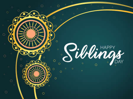 Siblings Day, Happy Raksha Bandhan wishes vector template.のイラスト素材