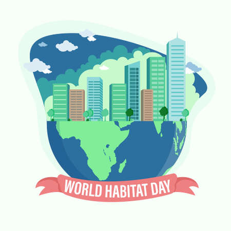 World habitat day.World Habitat Day Vector Design with Globalのイラスト素材