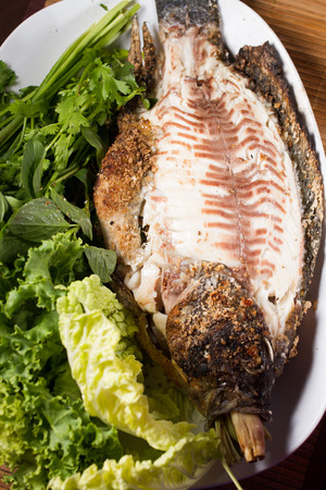 Salted fish 30 minutes with seafood sauce.の写真素材