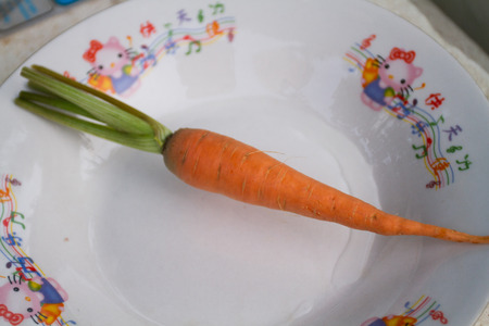 Baby carrot in the boilerの写真素材