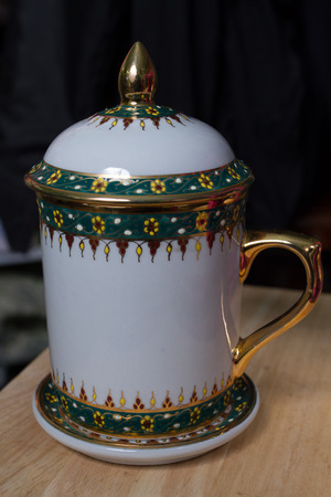 it handmade a ceramic of Thailand glassesの写真素材