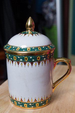 it handmade a ceramic of Thailand glassesの写真素材