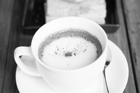 Green tea, milk, hot afternoon.の写真素材