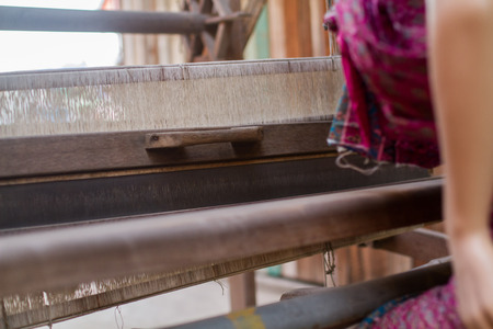 Antique loom for weaving.の写真素材