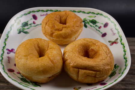 Donuts sprinkled with sugar, low calorie food.の写真素材