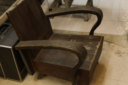 30-year-old chair in marketの写真素材