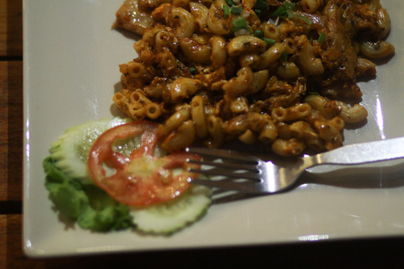 Delicious fried macaroniの写真素材