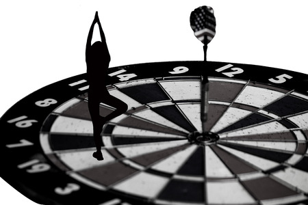 Thai Yoga Photo Silhouette  to achieve the ultimate goal Target.の写真素材