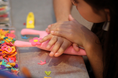 Thailand Girl dolls made to sell the proceeds to the Foundation for Children's motion.の写真素材
