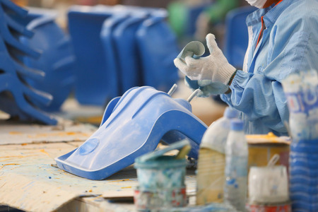 Thailand Factory chair and rowing fiber glass.の写真素材