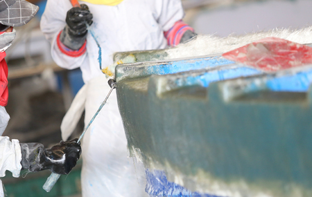Thailand Factory chair and rowing fiber glass.の写真素材