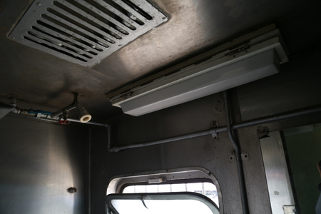 The toilet is on the thai abandoned train.の写真素材