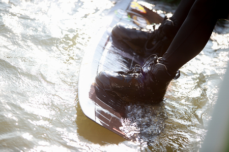 man Surfing at the water sports arena.の写真素材