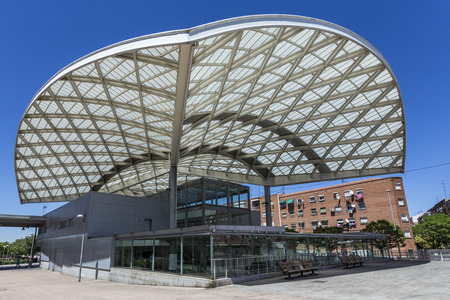 panoramic image of a train station in Madrid in Spainのeditorial素材