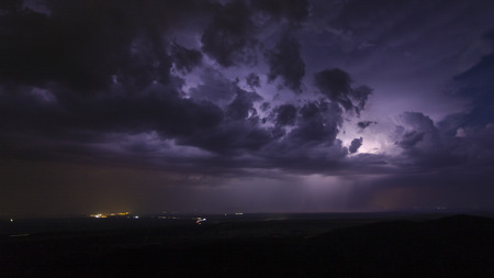Landscape of Extremadura in Spain with a storm approaching