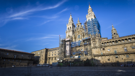 views of the cathedral of santiago de compostelaのeditorial素材