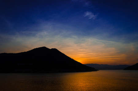 mountain landscape at sunsetの写真素材