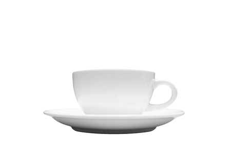 white cup isolated on white backgroundの写真素材