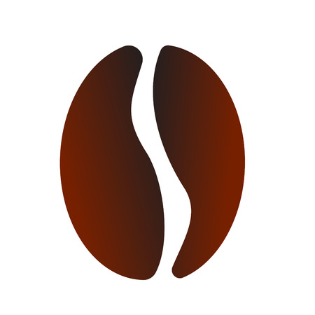 single coffee bean isolated on white background, vector and illustrationのイラスト素材