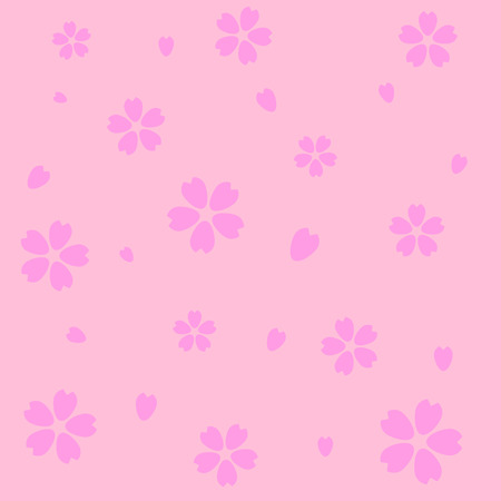 pink cherry blossom (Sakura) background, vector and illustrationのイラスト素材