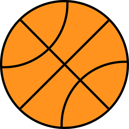 vector of flat basketball icon isolated on white backgroundのイラスト素材