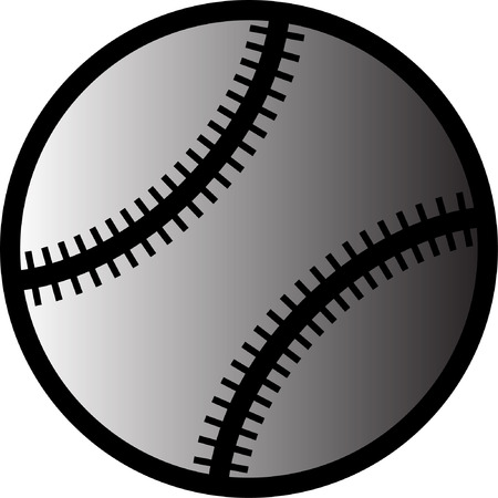 (black and white) vector of flat tennis/baseball ball iconのイラスト素材