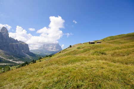 Gardena pass - Dolomites, Italyの写真素材