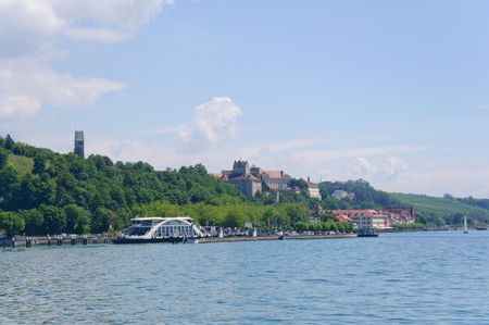 Meersburg and Lake Constance, Germanyの写真素材