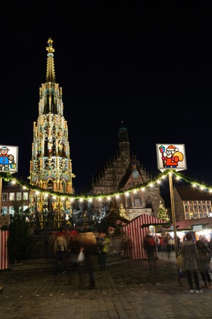 Christkindlesmarkt  Christmas market  in Nuremberg, Germanyのeditorial素材