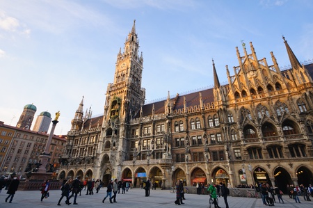 City Hall and Frauenkirche in Munich, Germanyのeditorial素材