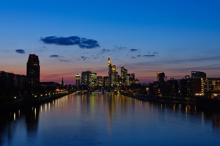 Frankfurt am Main, Germany in the twilight のeditorial素材
