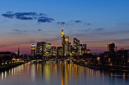 Frankfurt am Main, Germany in the twilightのeditorial素材