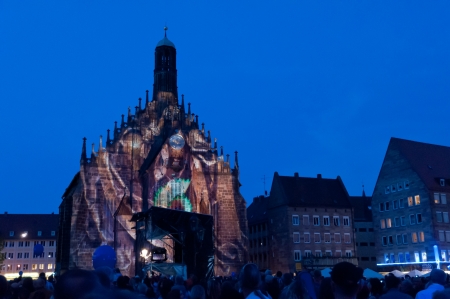 Nuremberg, Germany - Die Blaue Nacht 2012のeditorial素材
