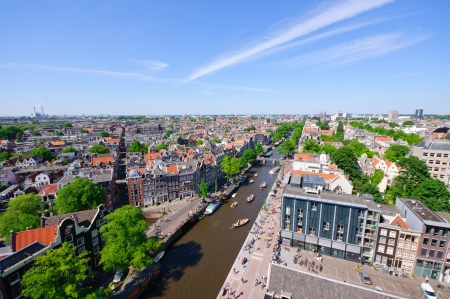 View from the Westerkerk, Amsterdam, Netherlandsのeditorial素材