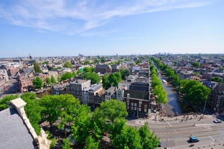 View from the Westerkerk, Amsterdam, Netherlandsのeditorial素材