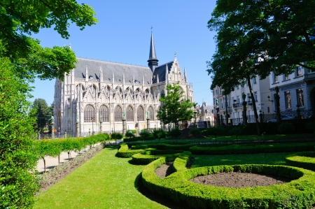 Notre Dame du Sablon in Brussels, Belgiumのeditorial素材