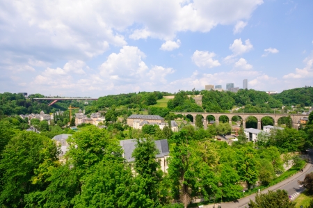 Old town and Kirchberg district in the City of Luxembourgのeditorial素材
