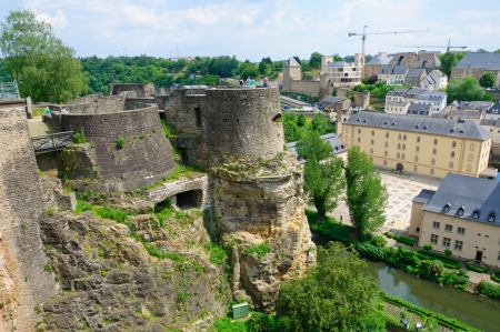 Old town and Wenzelsmauer in the City of Luxembourgのeditorial素材