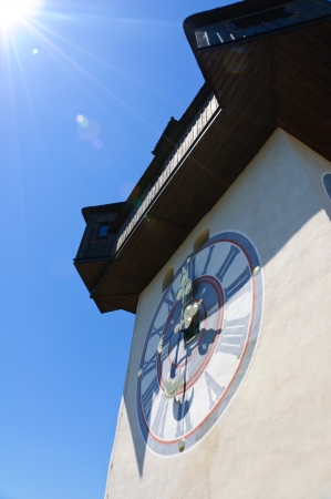 Clock Tower  Uhrturm  in Schlossberg, Graz, Austria