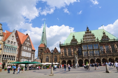 Historic town hall and old town of Bremen, Germanyのeditorial素材