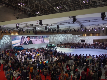 TOKYO, JAPAN - November 23, 2013  Booth at Toyota Motor The Tokyo Motor Show is a biennial auto show at the Tokyo Big Sight in Odaiba, Tokyo for cars, motorcycles and commercial vehicles  The Show is the biggest auto show in Asia, and a one of the motorshのeditorial素材