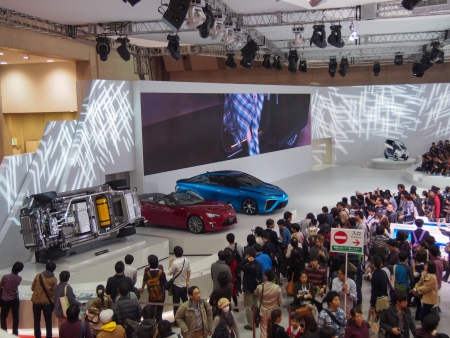 TOKYO, JAPAN - November 23, 2013  Booth at Toyota Motor The Tokyo Motor Show is a biennial auto show at the Tokyo Big Sight in Odaiba, Tokyo for cars, motorcycles and commercial vehicles  The Show is the biggest auto show in Asia, and a one of the motorshのeditorial素材
