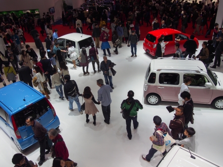 TOKYO, JAPAN - November 23, 2013  Booth at Daihatsu Motor The Tokyo Motor Show is a biennial auto show at the Tokyo Big Sight in Odaiba, Tokyo for cars, motorcycles and commercial vehicles  The Show is the biggest auto show in Asia, and a one of the motorのeditorial素材